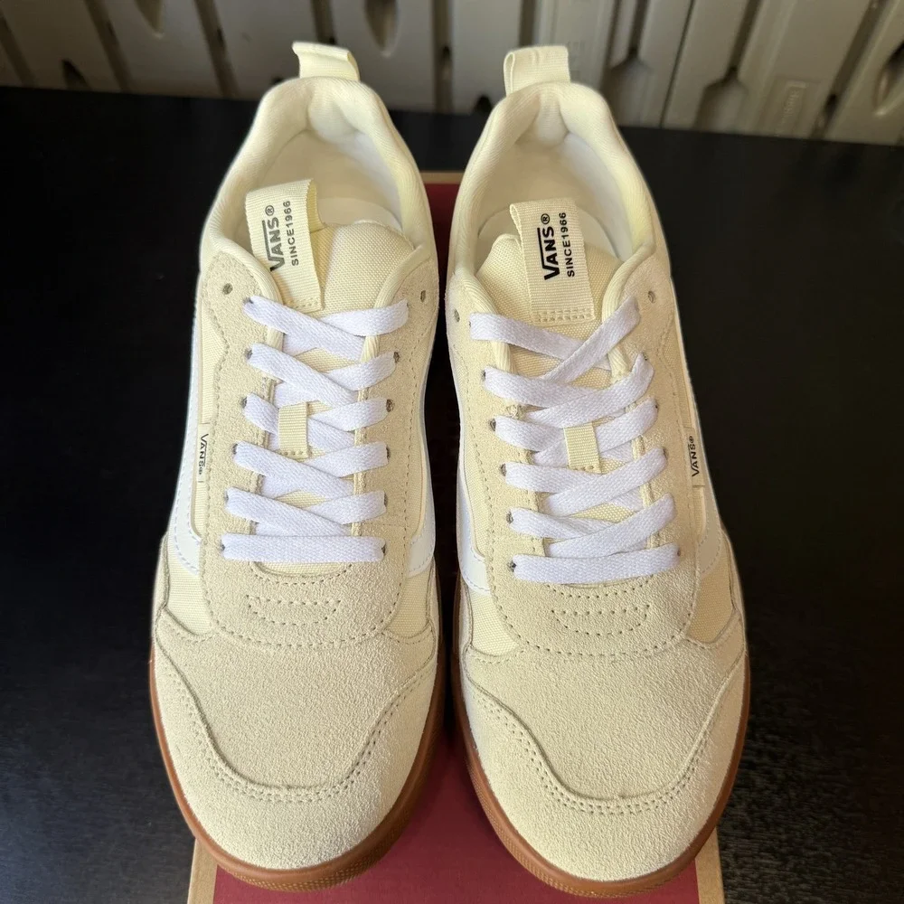 Vans Range EXP Men's Suede Sneakers Shoes White Gum Men's Size 10
